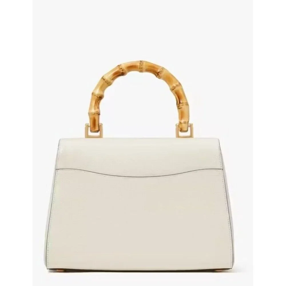 kate spade New York Katy Textured Leather Bamboo Medium Top Handle Satch… - Picture 3 of 11